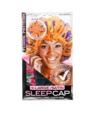 MAGIC COLLECTION LARGE SATIN FLORAL SLEEP CAP