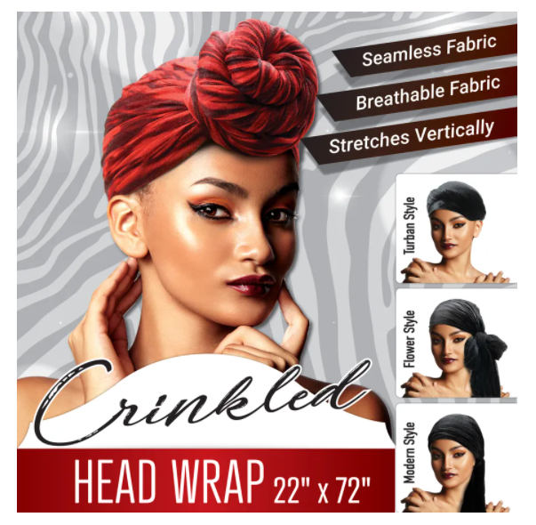 MAGIC COLLECTION CRINKLED HEAD WRAP (22&quot;x72&quot;)