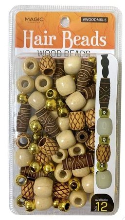 MAGIC COLLECTION WOODEN HAIR BEADS