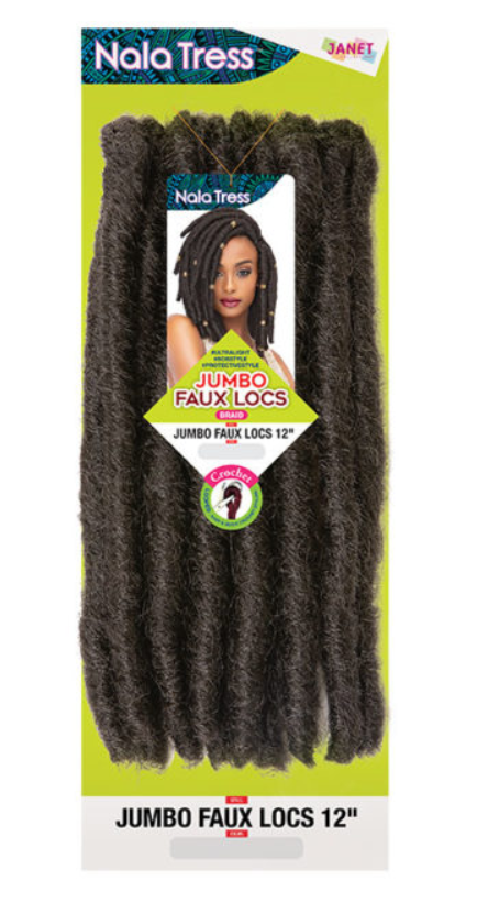 JANET COLLECTION - JUMBO FAUX LOCS 12″ CROCHET BRAIDING HAIR