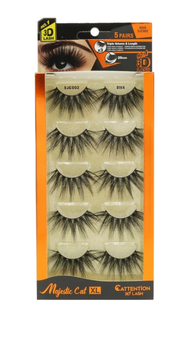 EBIN MAJESTIC CATTENTION 3D LASHES - 5 PAIRS