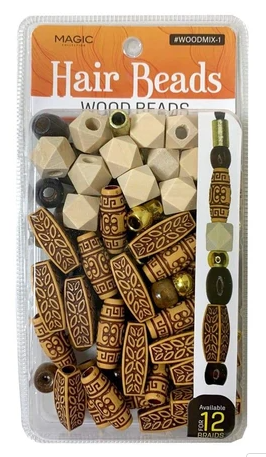 MAGIC COLLECTION WOODEN HAIR BEADS