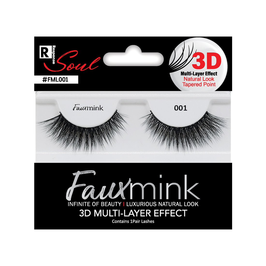 RESPONSE SOUL 3D MULTI LAYER EFFECT FAUX MINK EYELASHES 