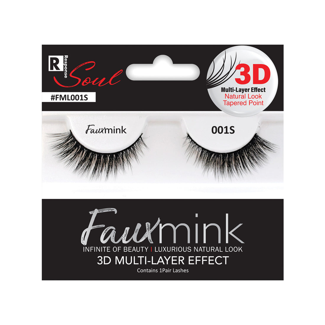 RESPONSE SOUL 3D MULTI LAYER EFFECT FAUX MINK EYELASHES