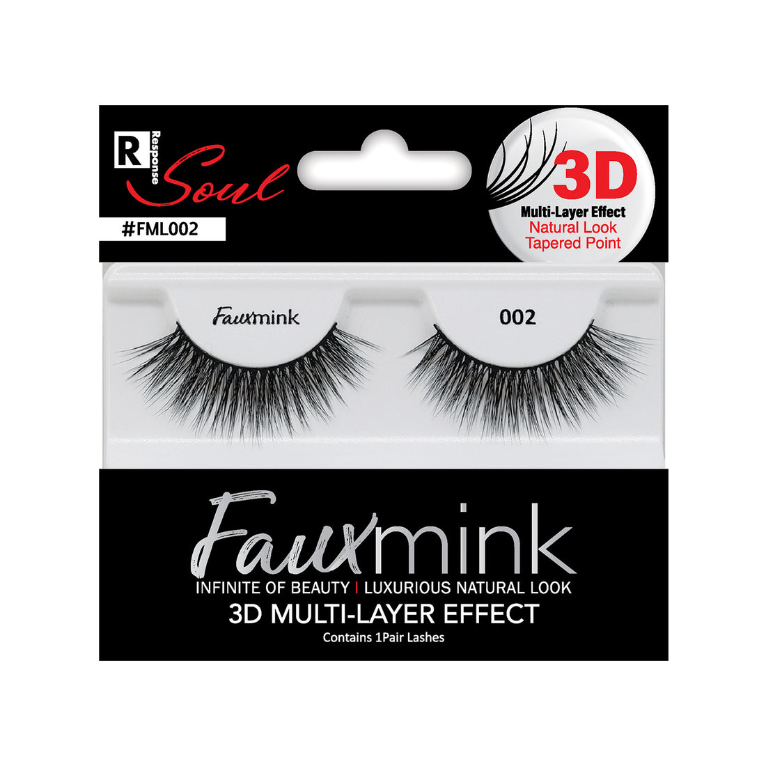 RESPONSE SOUL 3D MULTI LAYER EFFECT FAUX MINK EYELASHES
