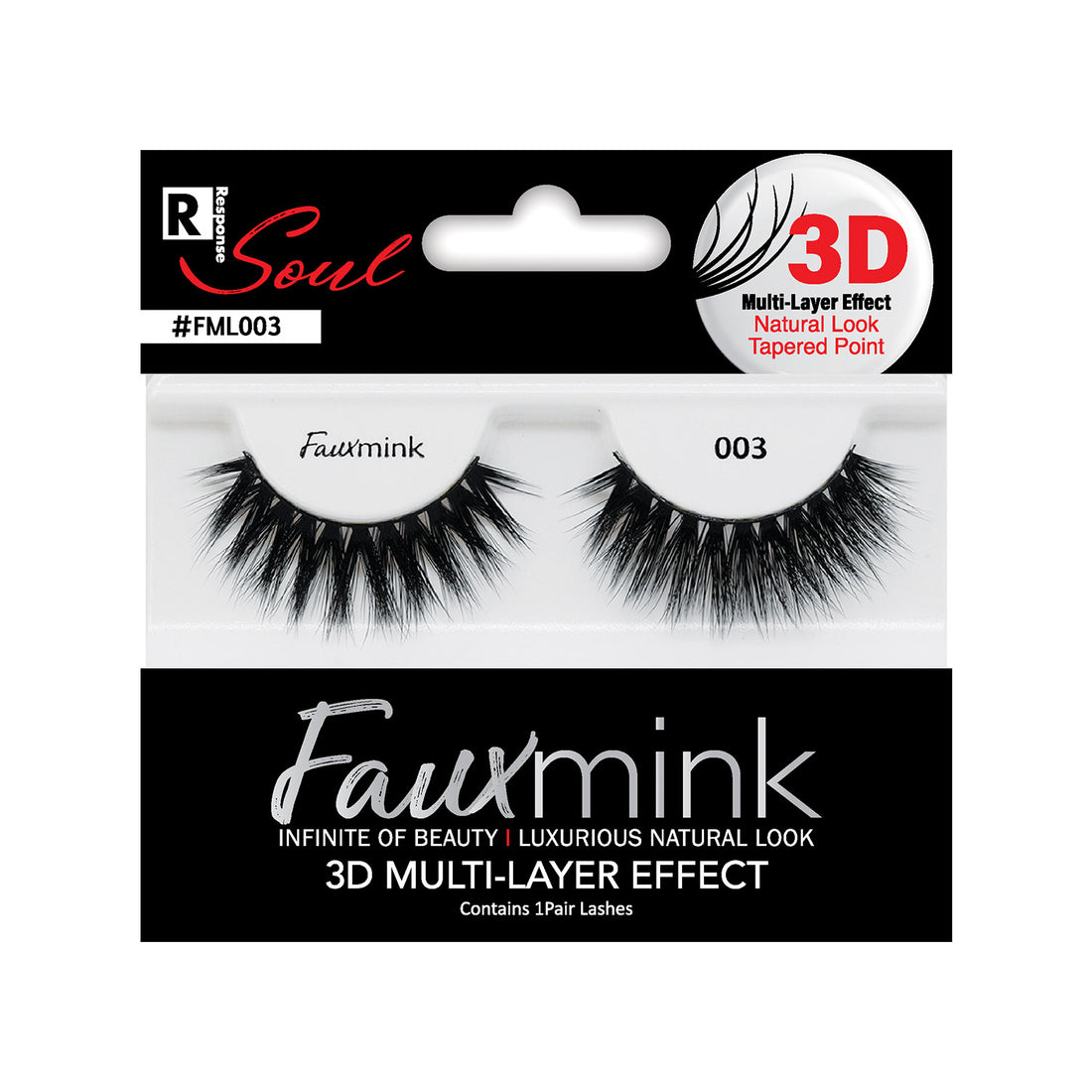RESPONSE SOUL 3D MULTI LAYER EFFECT FAUX MINK EYELASHES 
