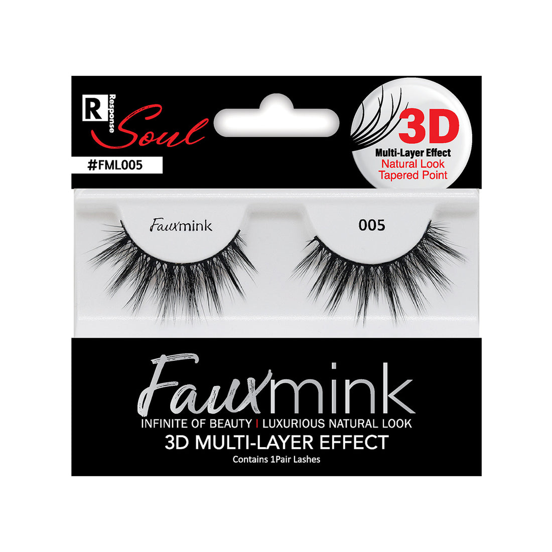 RESPONSE SOUL 3D MULTI LAYER EFFECT FAUX MINK EYELASHES