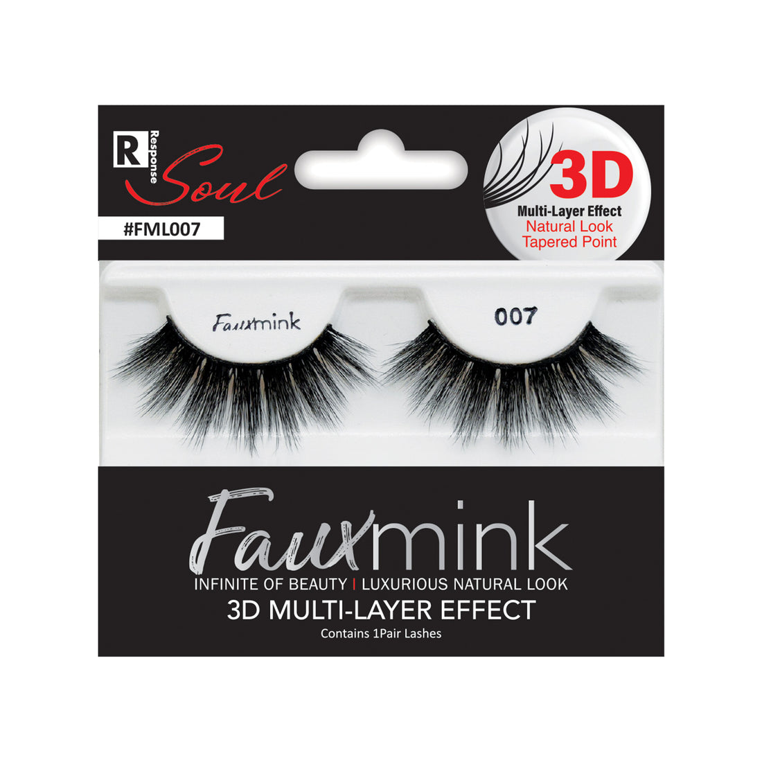 RESPONSE SOUL 3D MULTI LAYER EFFECT FAUX MINK EYELASHES 