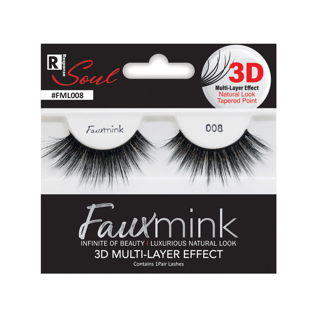RESPONSE SOUL 3D MULTI LAYER EFFECT FAUX MINK EYELASHES 