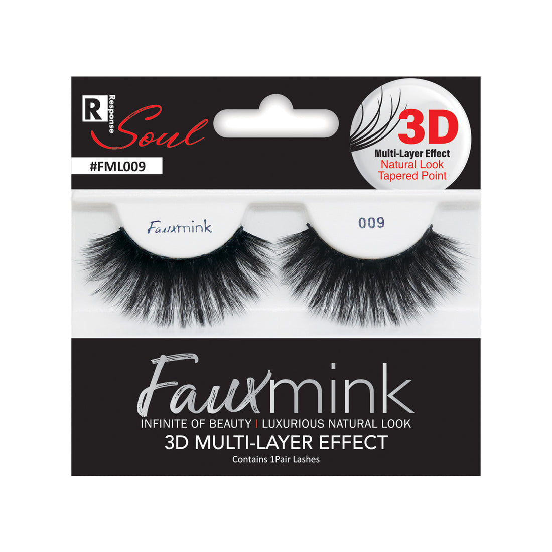 RESPONSE SOUL 3D MULTI LAYER EFFECT FAUX MINK EYELASHES