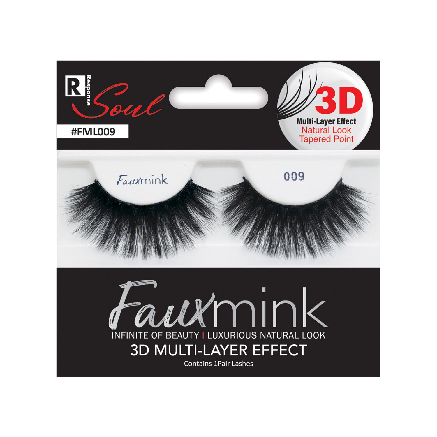 RESPONSE SOUL 3D MULTI LAYER EFFECT FAUX MINK EYELASHES 