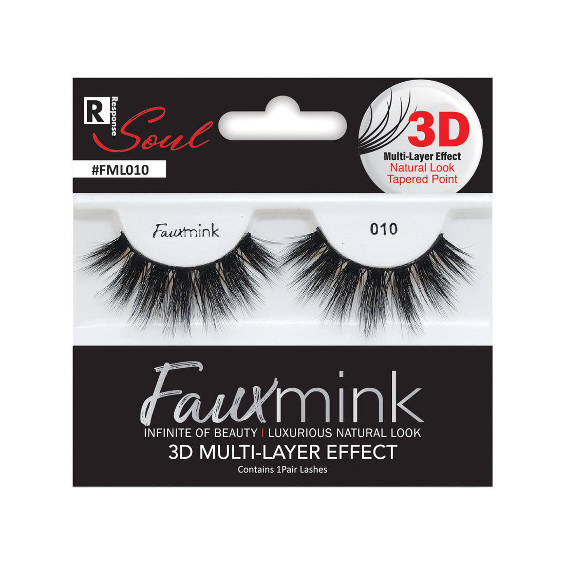 RESPONSE SOUL 3D MULTI LAYER EFFECT FAUX MINK EYELASHES 