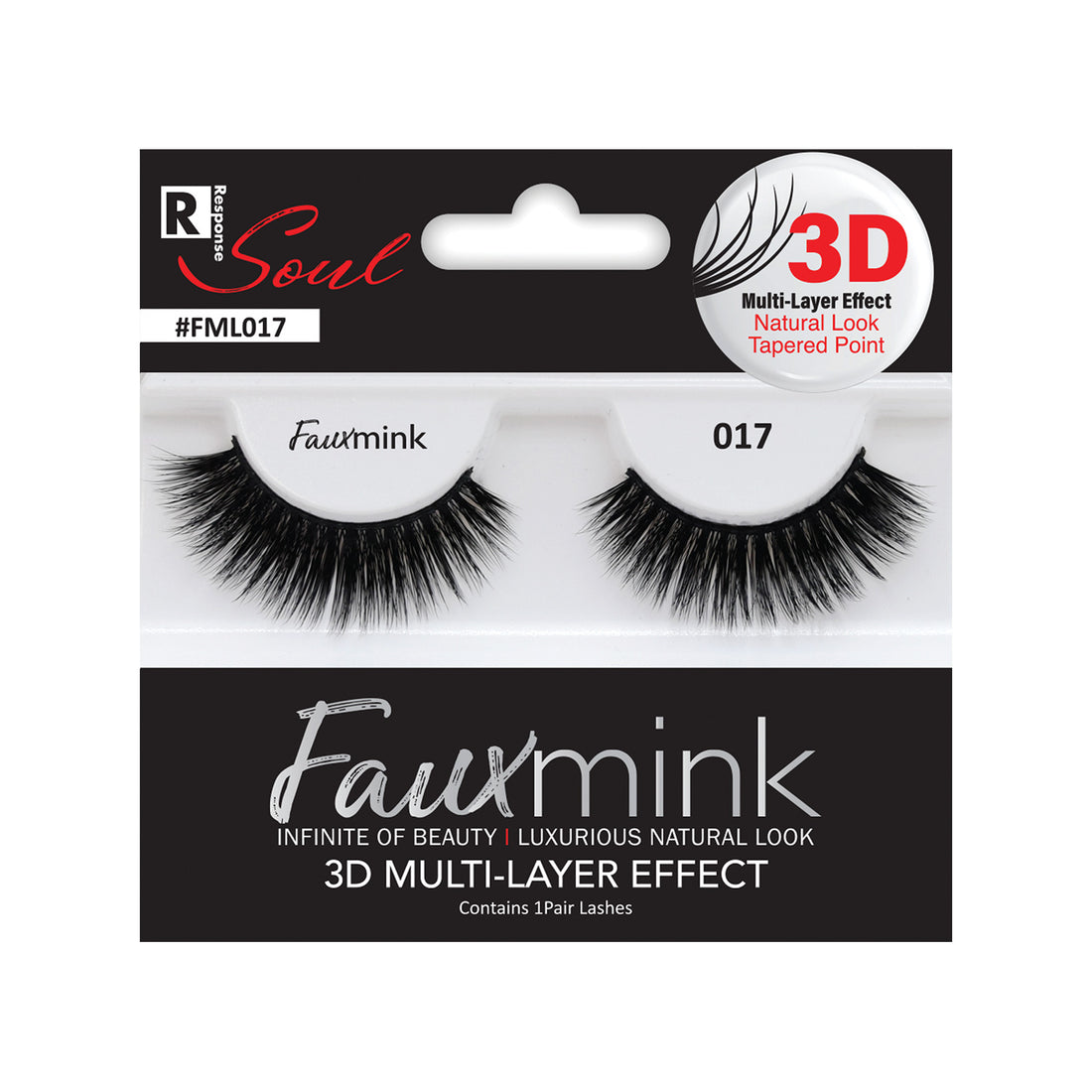 RESPONSE SOUL 3D MULTI LAYER EFFECT FAUX MINK EYELASHES 