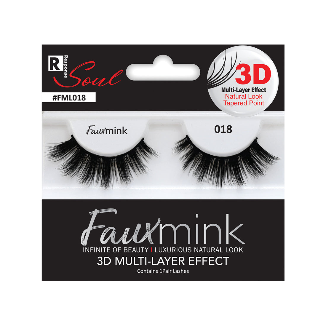 RESPONSE SOUL 3D MULTI LAYER EFFECT FAUX MINK EYELASHES
