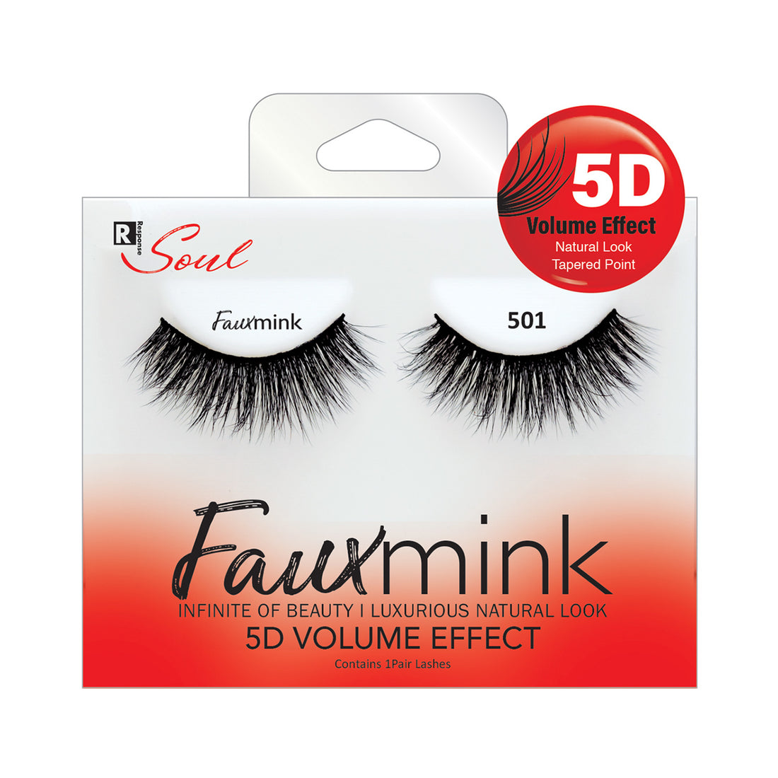 RESPONSE SOUL 5D MULTI LAYER EFFECT FAUX MINK EYELASHES 