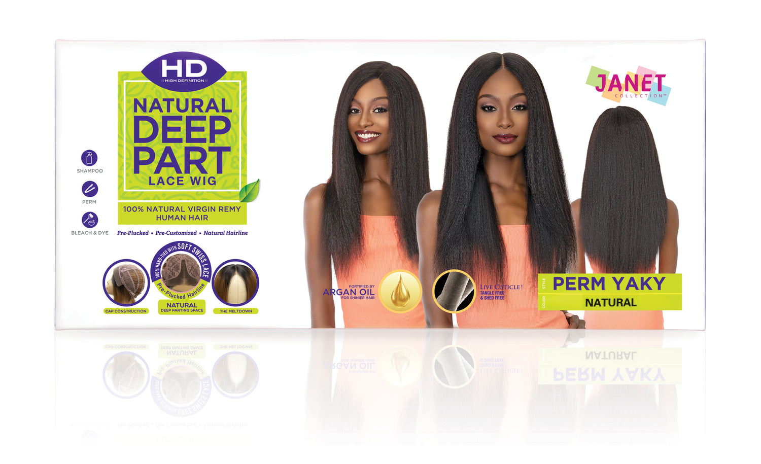 JANET COLLECTIONS - NATURAL DEEP PART LACE PERM YAKY WIG