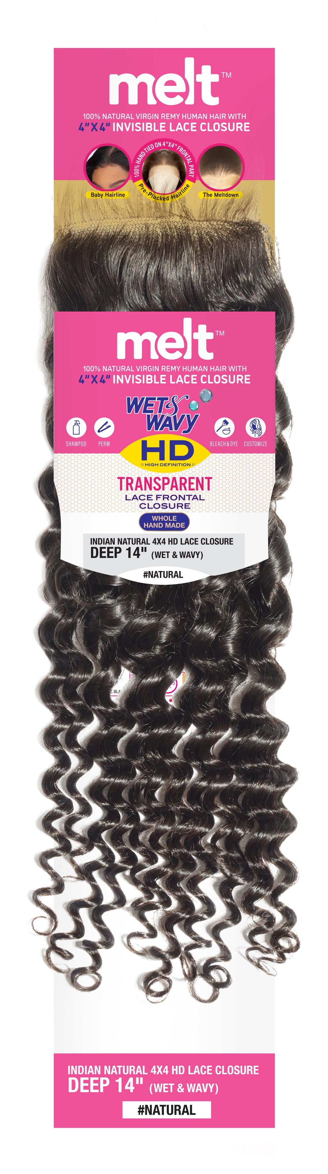 MELT 4X4 HD TRANSPARENT LACE FRONTAL CLOSURE - DEEP WET & WAVY
