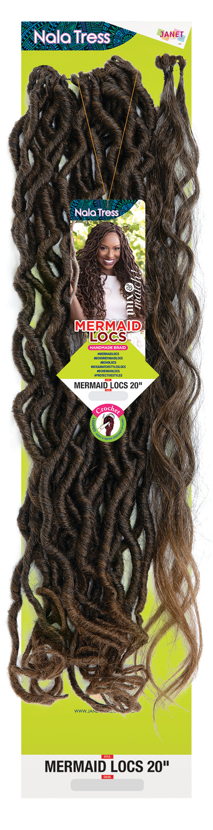 JANET COLLECTION  MERMAID LOCS 20&quot; CROCHET BRAIDING HAIR