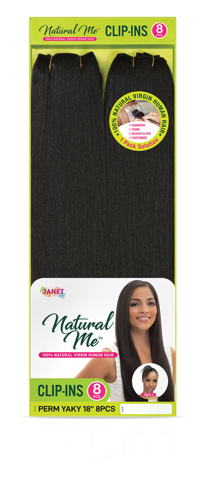 JANET COLLECTION - NATURAL ME PERM YAKY 8PCS CLIP-IN HAIR
