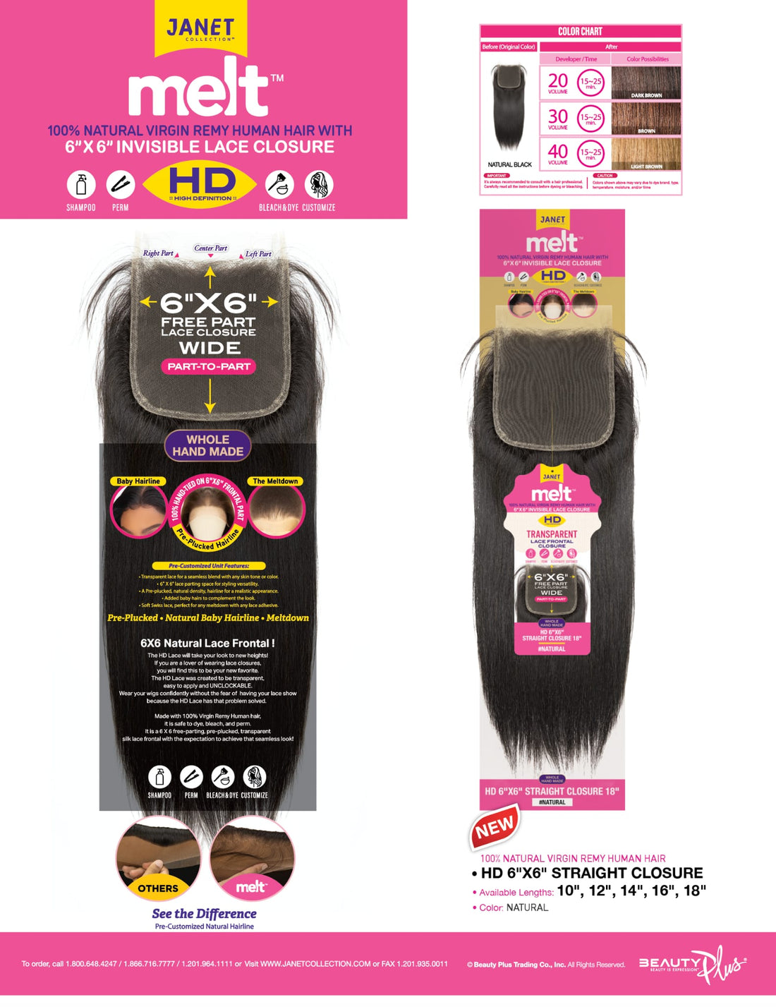 MELT 6X6 HD LACE CLOSURE STRAIGHT HAIR