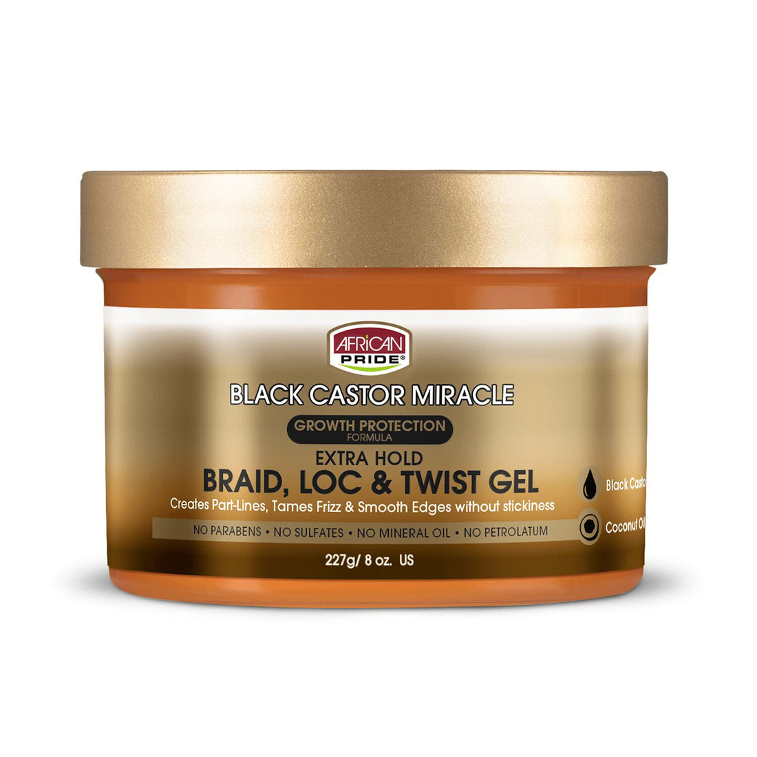 AFRICAN PRIDE BLACK CASTOR HAIR BRAID LOC GEL 8OZ