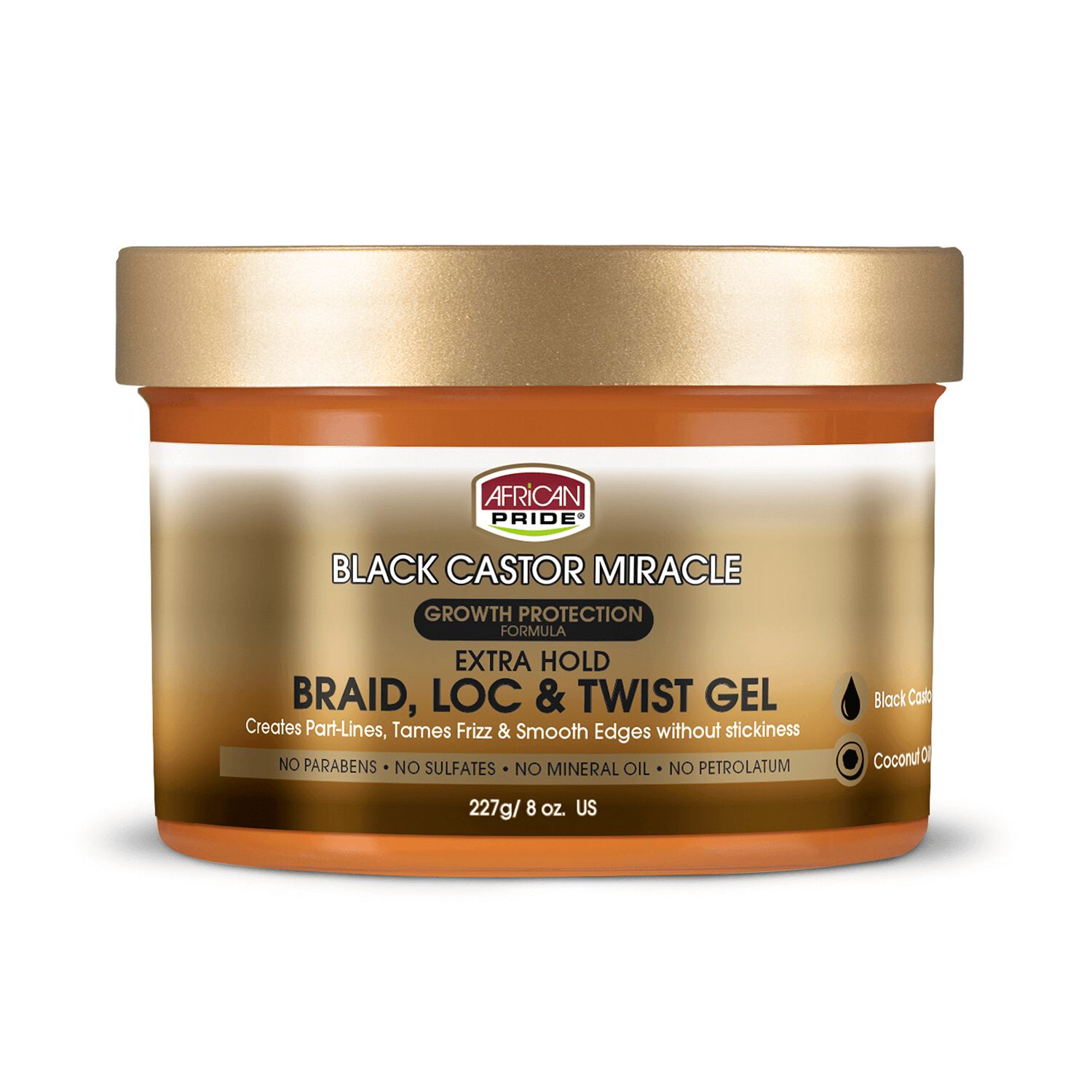 AFRICAN PRIDE BLACK CASTOR HAIR BRAID LOC GEL 8OZ
