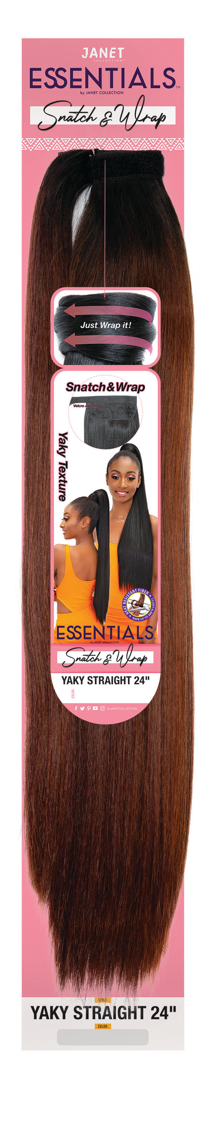 JANET ESSENTIALS  - SNATCH WRAP YAKY STRAIGHT PONY TAIL - 24&quot;