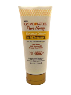 CREME OF NATURE PURE HONEY SHRINKAGE DEFENSE CURL ACTIVATOR CREAM (10.5OZ)