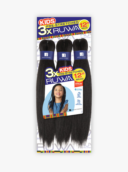 SENSATIONNEL - 3X RUWA PRE-STRETCHED KIDS BRAIDING HAIR 12″