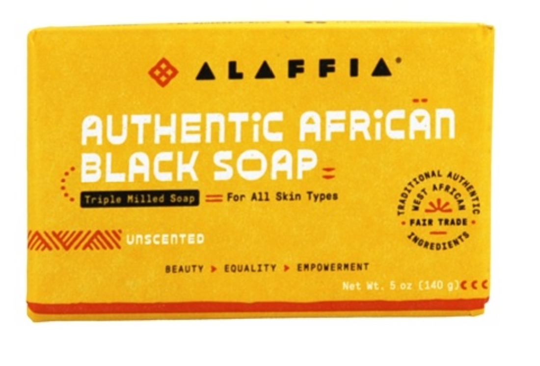 AUTHENTIC AFRICAN BLACK BAR SOAP TRIPLE MILLED UNSCENTED - 5 oz.