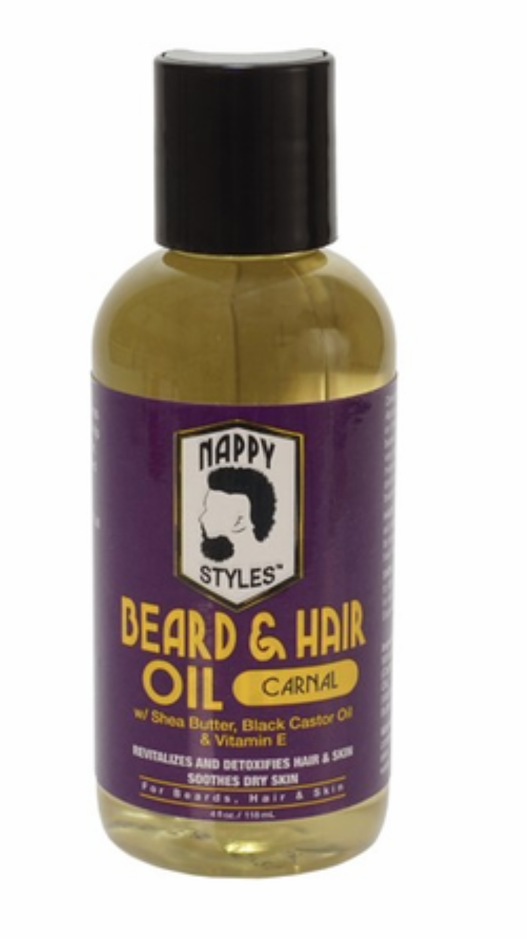 NAPPY STYL BEARD &amp; HAIR OIL CARNAL  4OZ