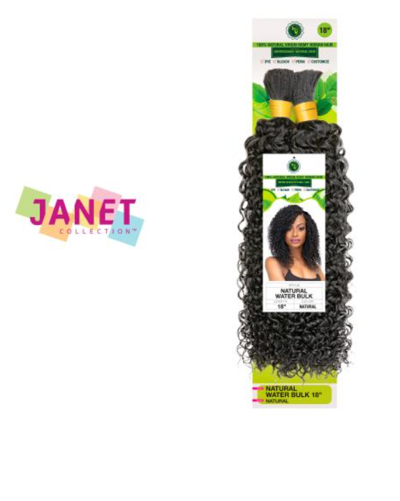 JANET COLLECTION - BRAZILIAN NATURAL WATER BULK HUMAN BRAIDING HAIR