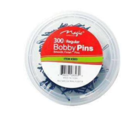 MAGIC JUMBO BLACK BOBBY PINS 300-PIECE PACKETS