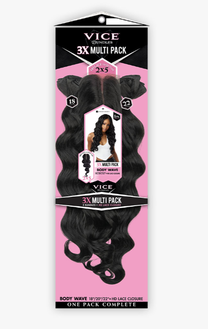 SENSATIONNEL  - VICE BUNDLES 3X MULTI PACK - BODY WAVE  18&quot;/20&quot;/22&quot; BUNDLED HAIR