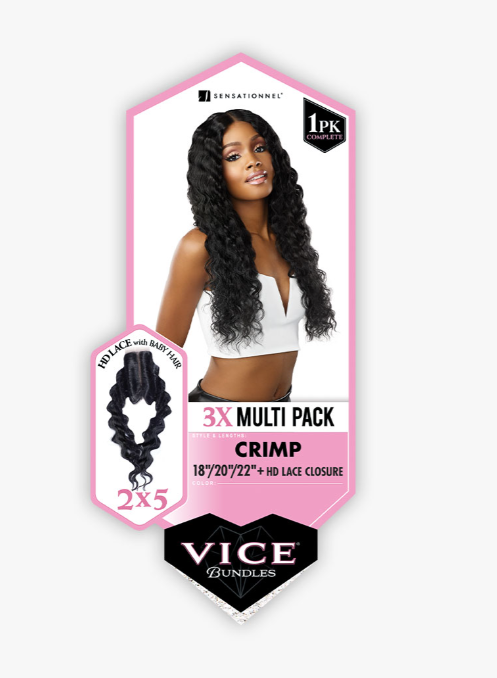 SENSATIONNEL  - VICE BUNDLES 3X MULTI CRIMP 18&quot;/20&quot;/22&quot; HAIR BUNDLES