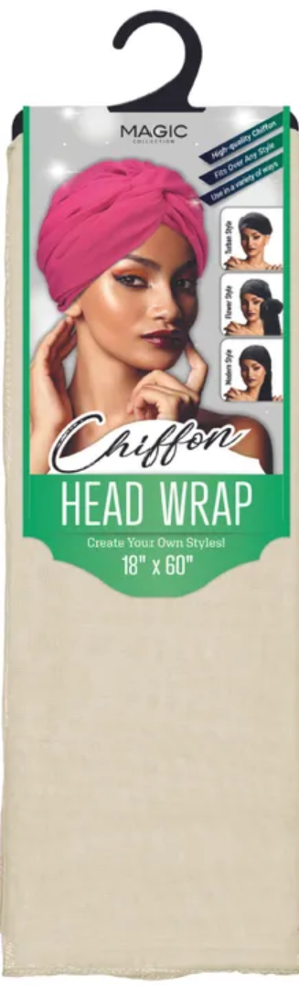 MAGIC COLLECTION HEAD WRAP SCARF CHIFFON 18'X72
