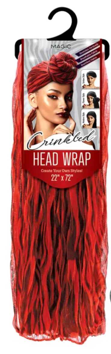 MAGIC COLLECTION CRINKLED HEAD WRAP (22&quot;x72&quot;)