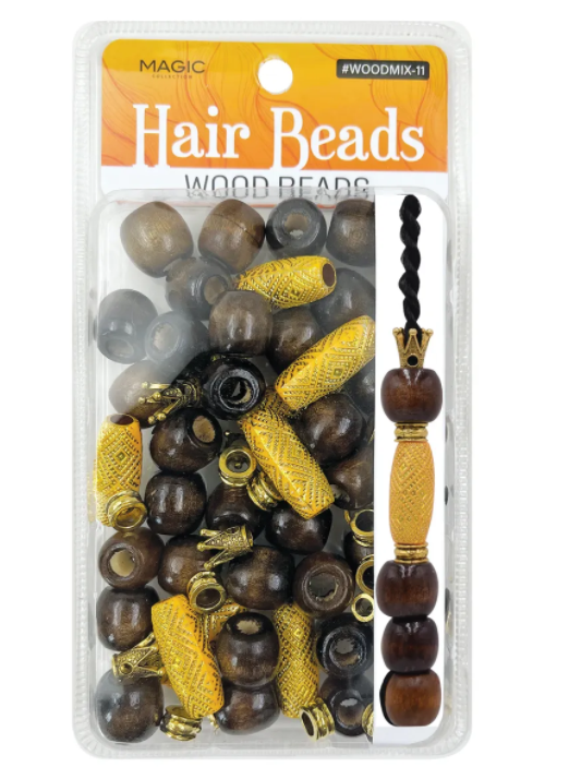 Magic Collection - Wood Hair Beads WOODMIX-1